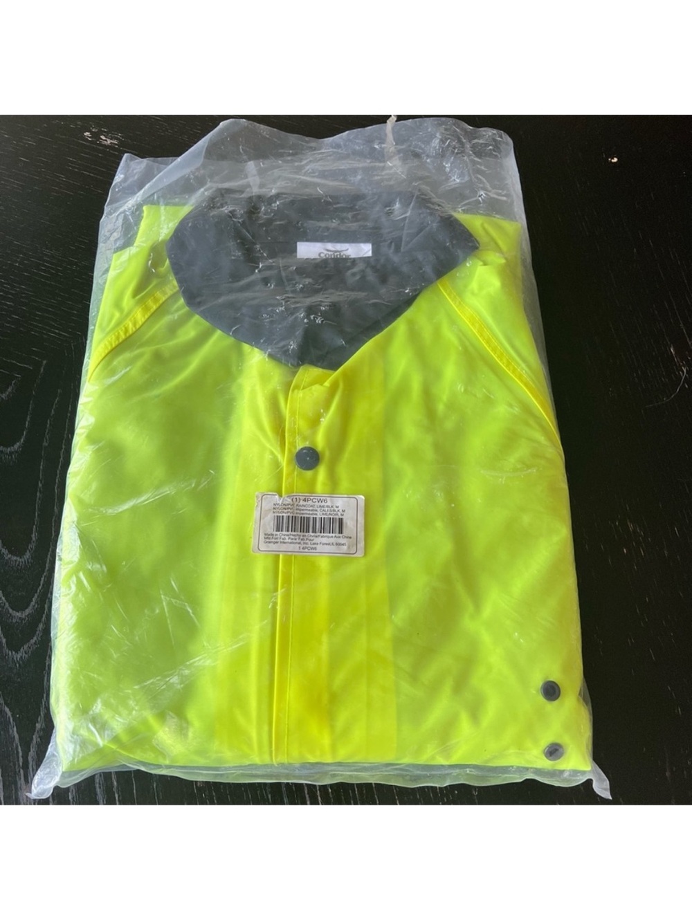 Nylon PVC bright yellow raincoat high visibility NEW